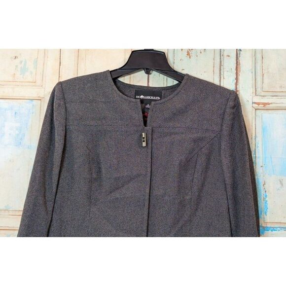 Sag Harbor Womens Size 16 Gray Long Sleeve Mid Length One Piece Suit Jacket - Picture 4 of 10